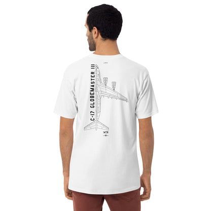 Boeing C-17 Globemaster III 'Moose' Hand-Drawn White T-Shirt