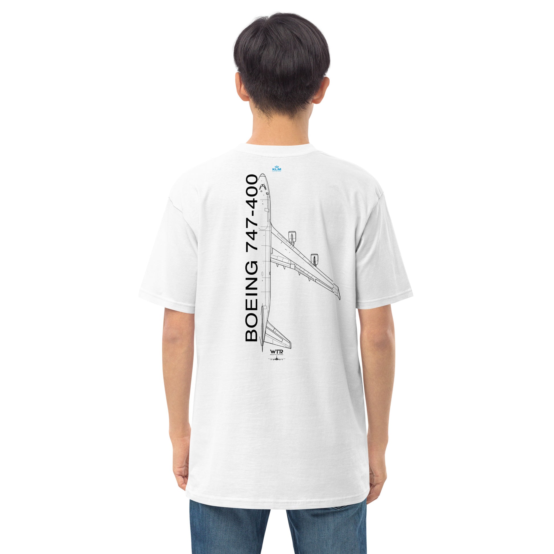 Boeing 747-400 Lufthansa Variant Hand-Drawn White T-Shirt