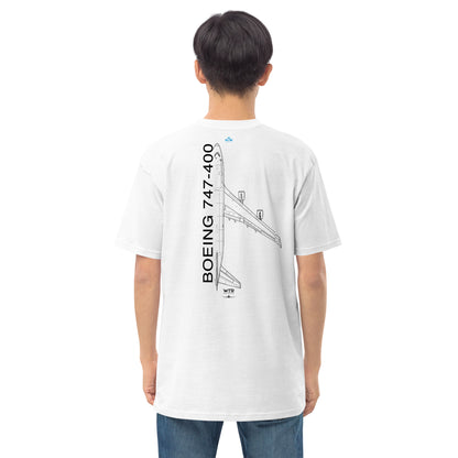 Boeing 747-400 Lufthansa Variant Hand-Drawn White T-Shirt