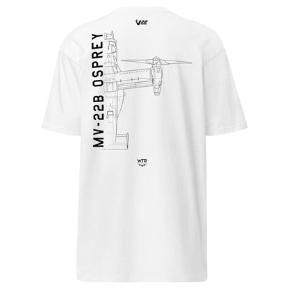 Bell Boeing MV-22 Osprey Tiltrotor Hand-Drawn Schematic White T-Shirt