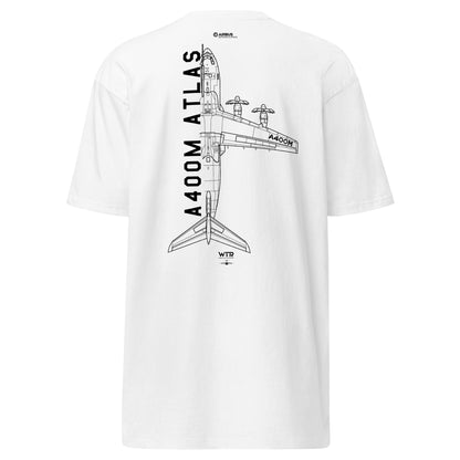 Airbus A400M Atlas Heavy Transport Hand-Drawn Schematic White T-Shirt
