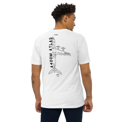 Airbus A400M Atlas Heavy Transport Hand-Drawn Schematic White T-Shirt