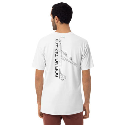 Boeing 747-400 British Airways Variant Hand-Drawn White T-Shirt