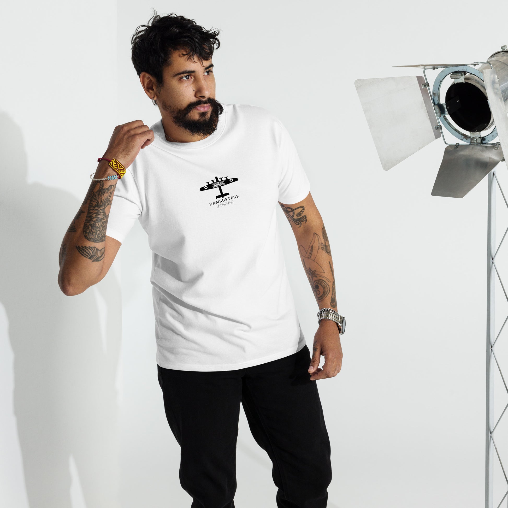 Avro Lancaster Bomber Hand-Drawn White T-Shirt