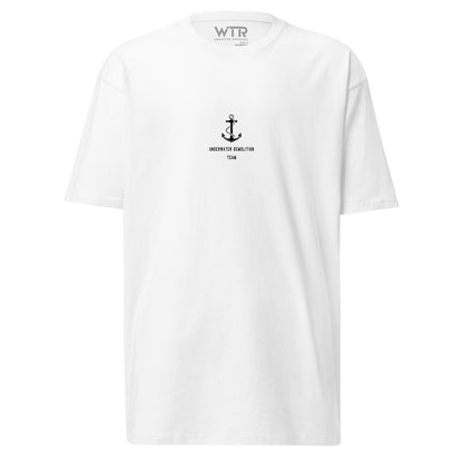 US Navy UDT Frogman Hand-Drawn White T-Shirt