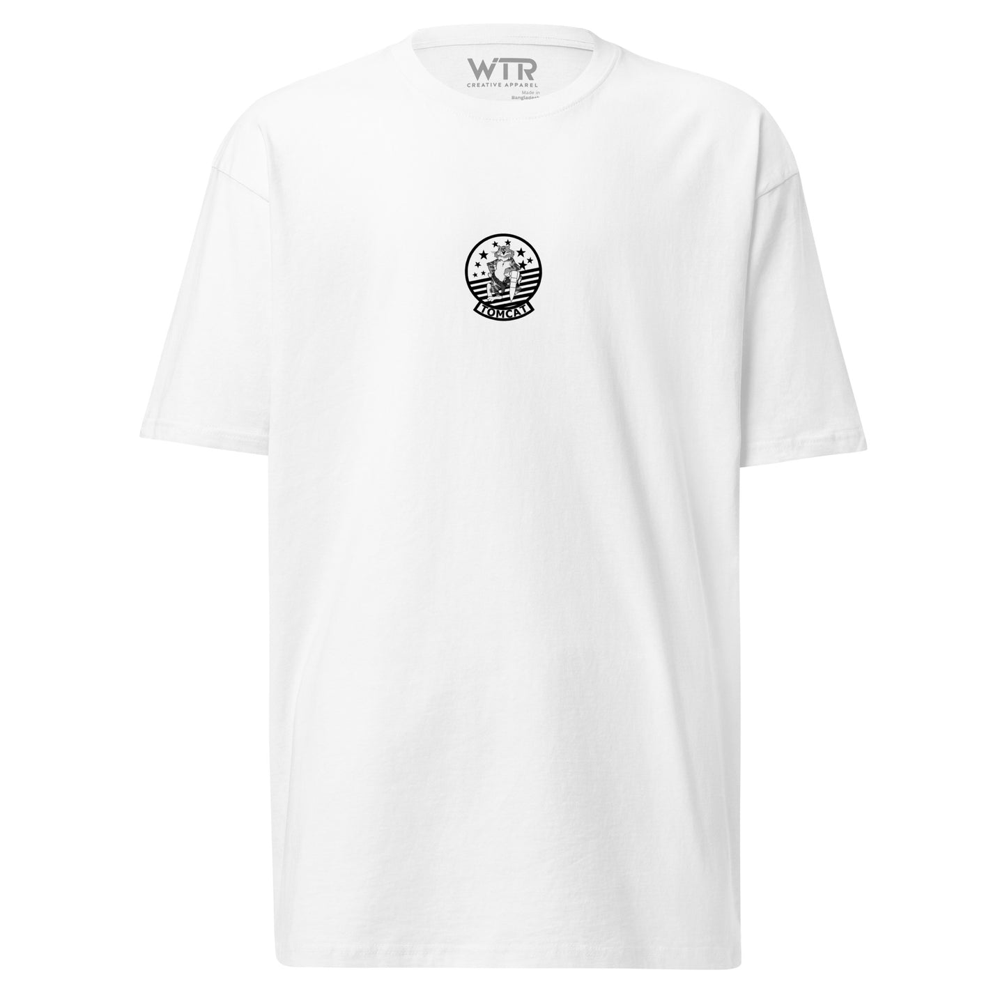 rumman F-14 Tomcat US Navy Hand-Drawn White T-Shirt