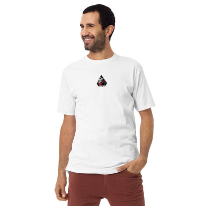 Hand-drawn crewed lunar mission schematic of the NASA Artemis II printed on a premium t-shirt.