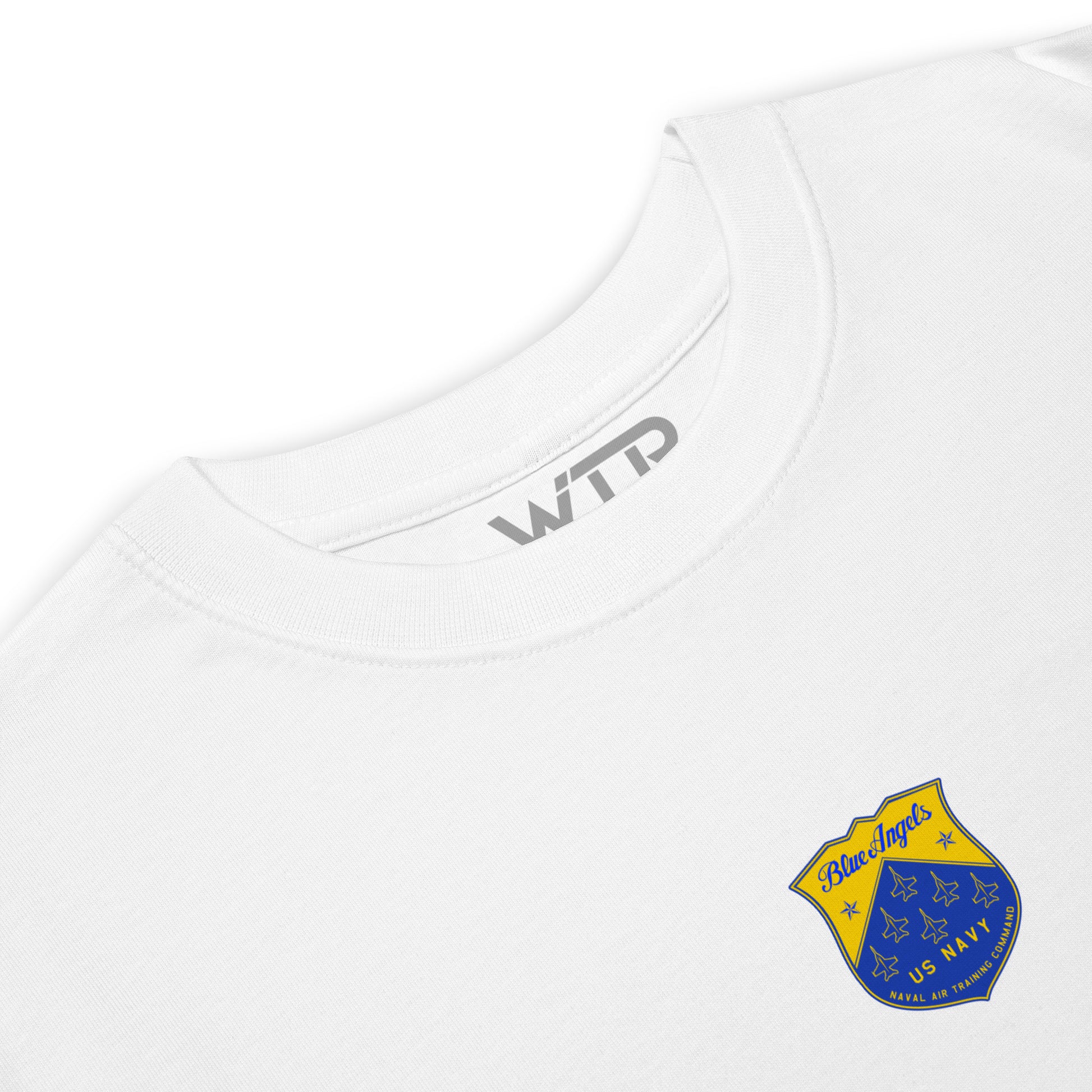 Boeing F/A-18E Super Hornet Blue Angels Edition Hand-Drawn White T-Shirt