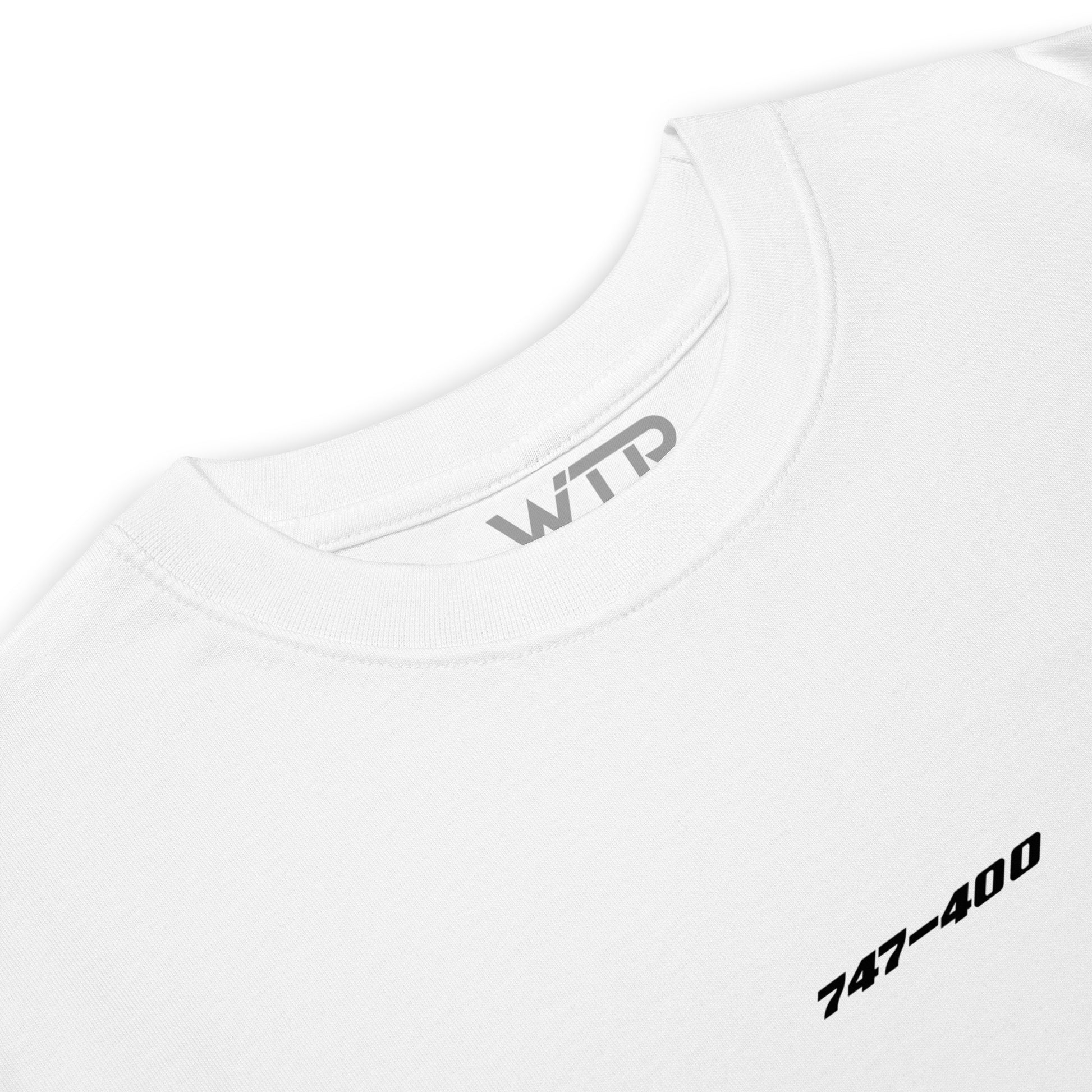 Boeing 747-400 Qantas Variant Hand-Drawn White T-Shirt
