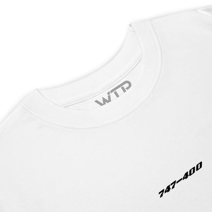 Boeing 747-400 Qantas Variant Hand-Drawn White T-Shirt