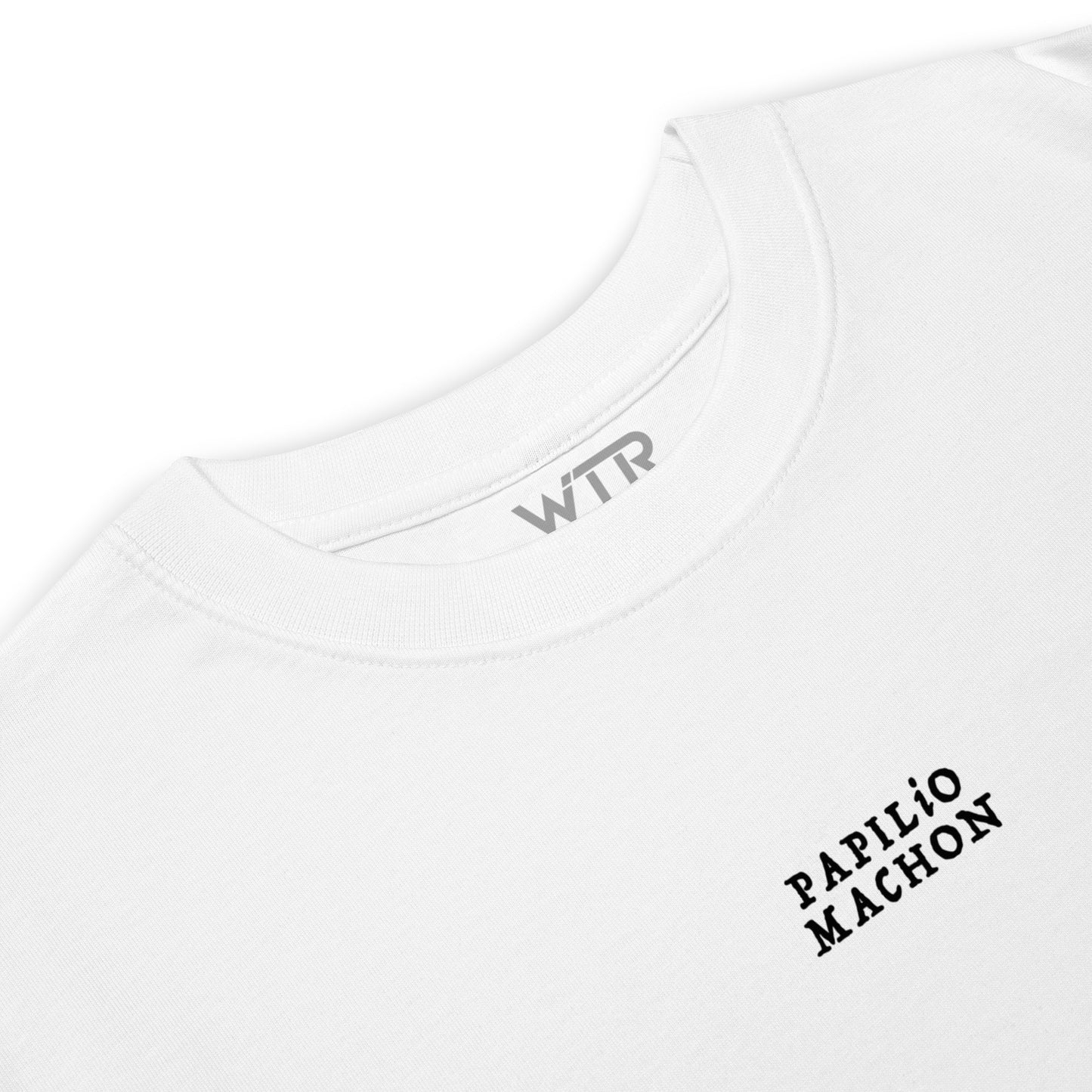 Hand-drawn schematic of the PAPILIO MACHAON OLD WORLD SWALLOWTAIL BUTTERFLY printed on a heavyweight T-shirt.