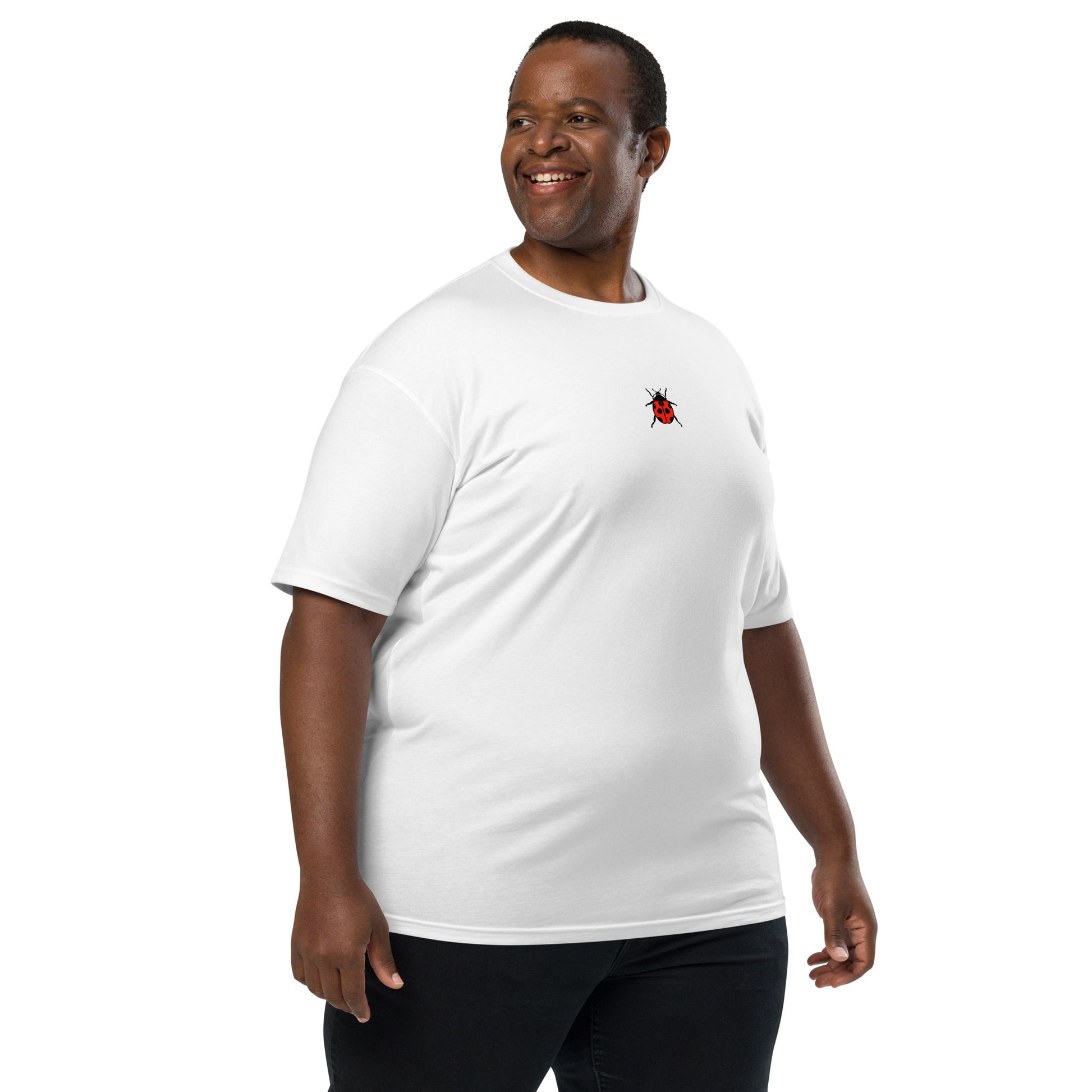Coccinella septempunctata Ladybird Hand-Drawn Schematic White T-Shirt