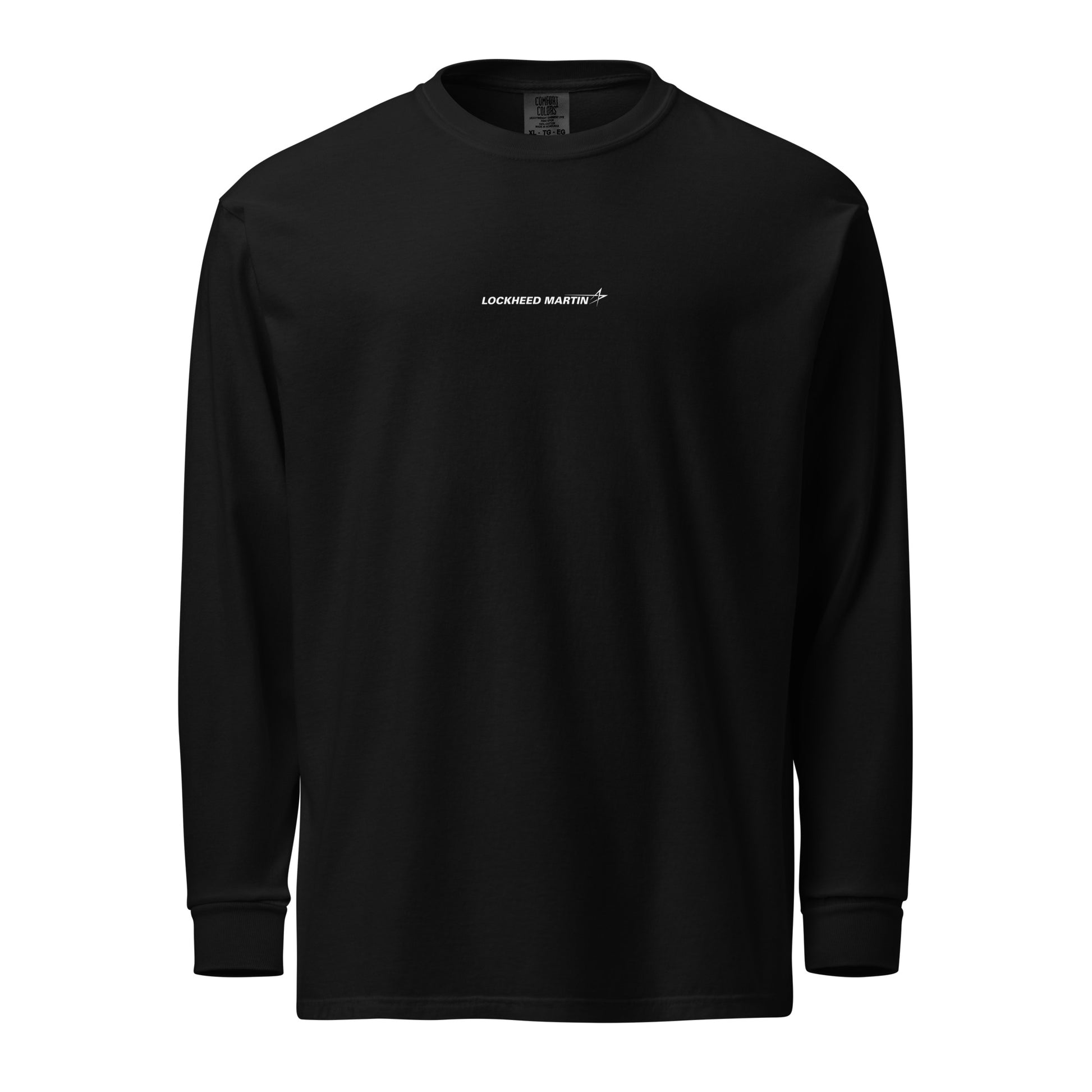 Hand-drawn technical schematic of the Lockheed Martin F-22 Raptor stealth fighter on a standard long-sleeve t-shirt.