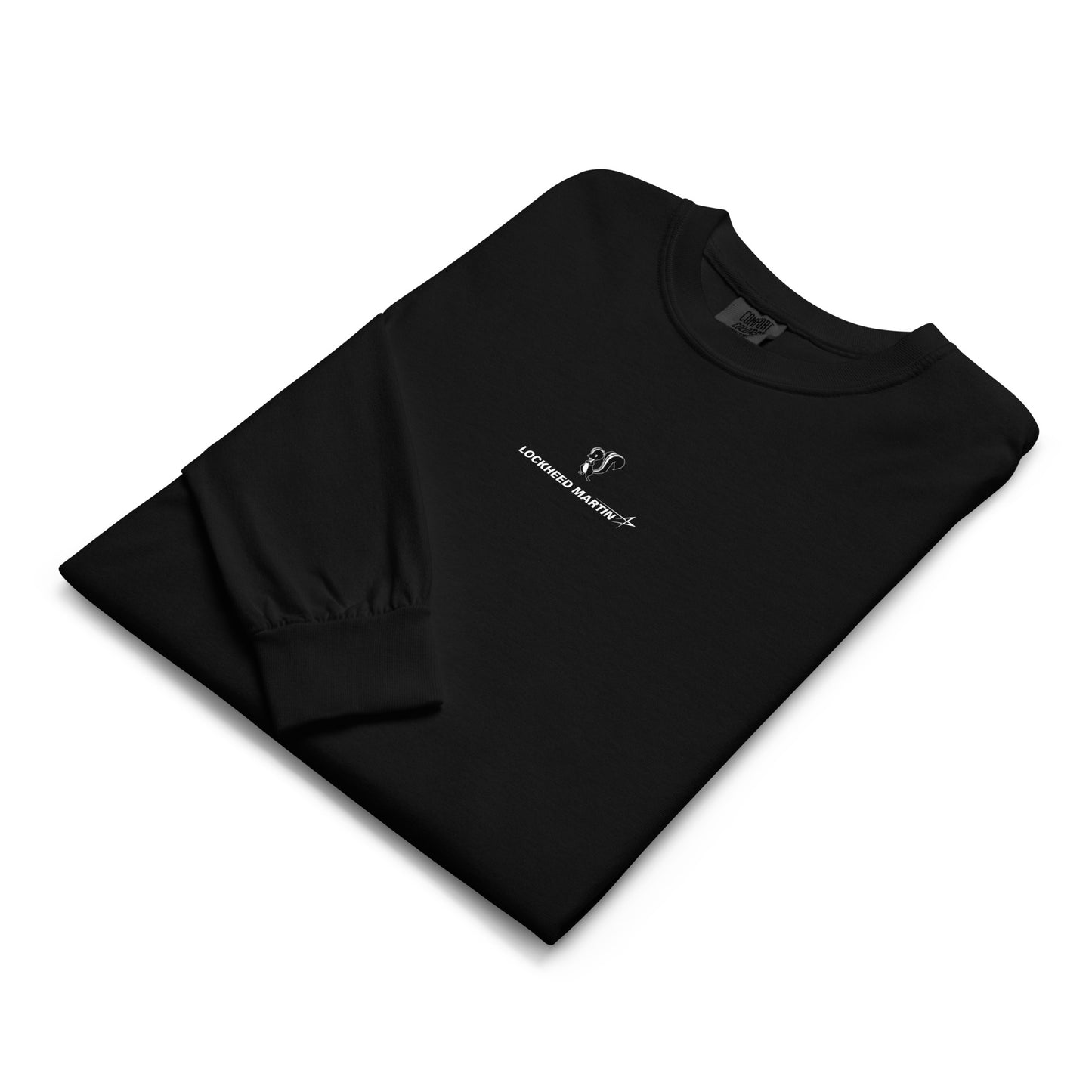 Hand-drawn schematic of the Lockheed Martin Skunk Works SR-72 Darkstar printed on a standard long-sleeve t-shirt.