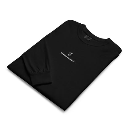 Hand-drawn schematic of the Lockheed Martin Skunk Works SR-72 Darkstar printed on a standard long-sleeve t-shirt.