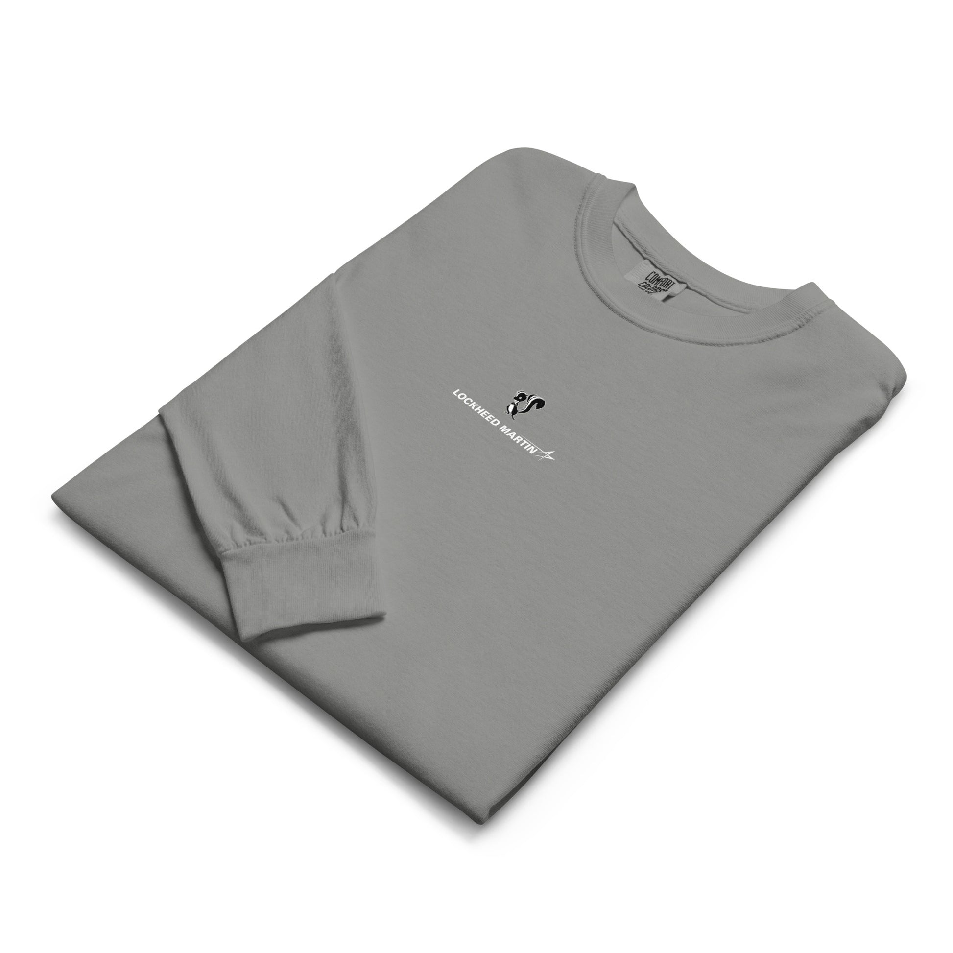 Hand-drawn schematic of the Lockheed Martin Skunk Works SR-72 Darkstar printed on a standard long-sleeve t-shirt.