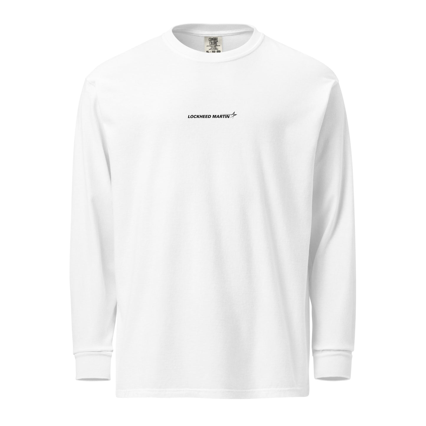Hand-drawn technical schematic of the Lockheed Martin F-22 Raptor stealth fighter on a standard long-sleeve t-shirt.