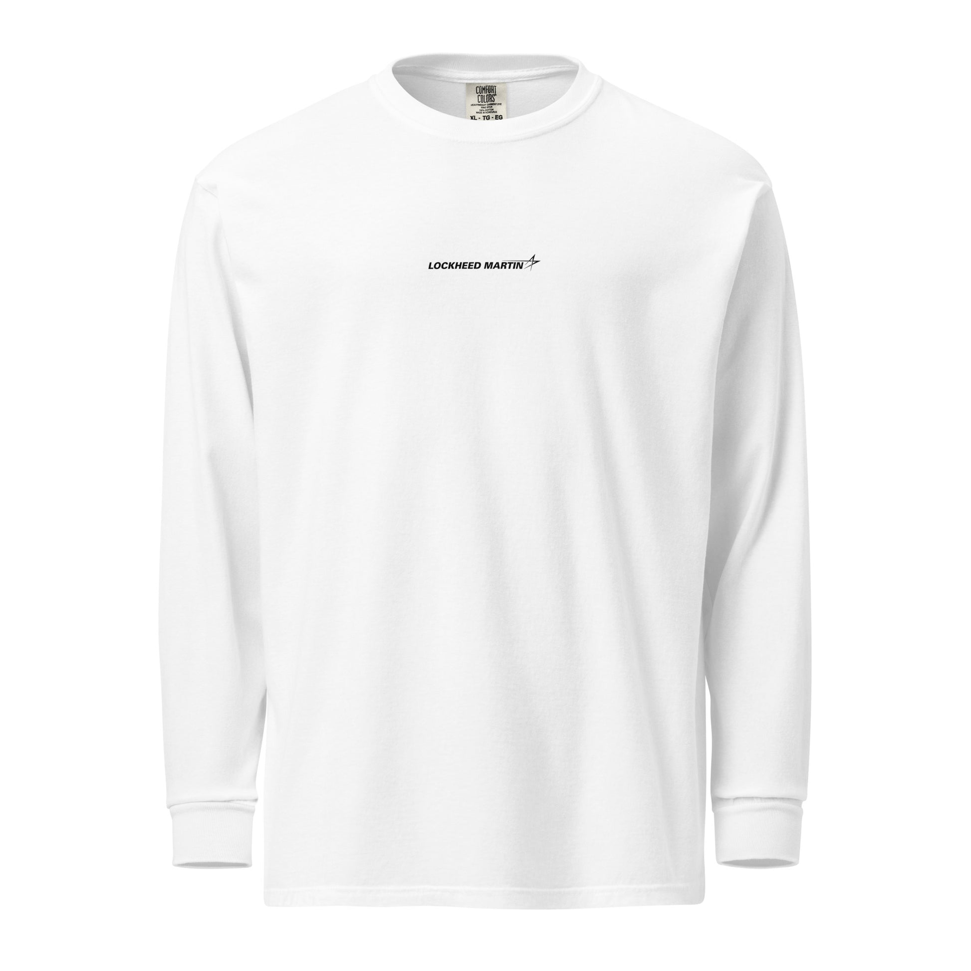 Hand-drawn technical schematic of the Lockheed Martin F-22 Raptor stealth fighter on a standard long-sleeve t-shirt.