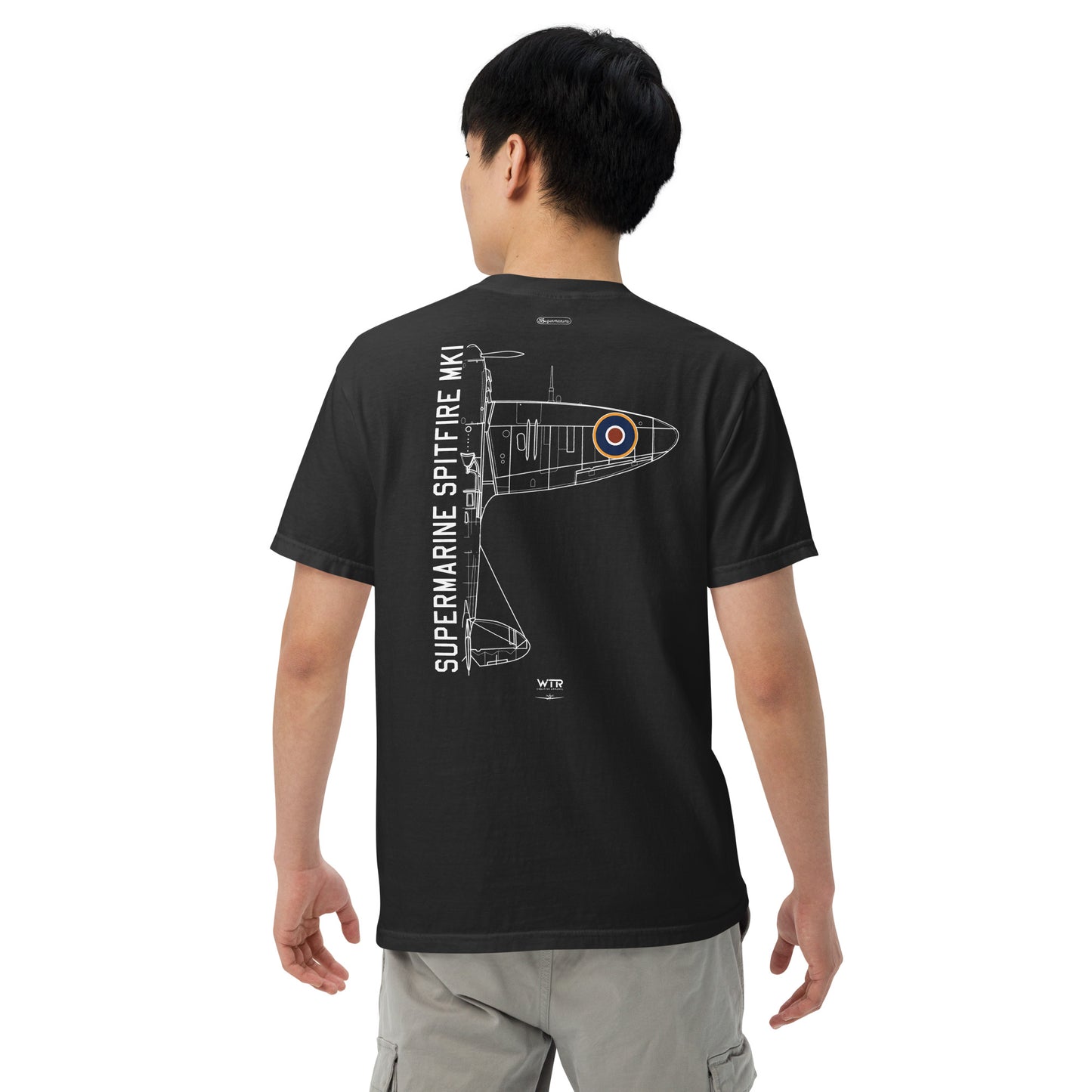 Supermarine Spitfire Mk1 Vickers Schematic Standard Black T-Shirt