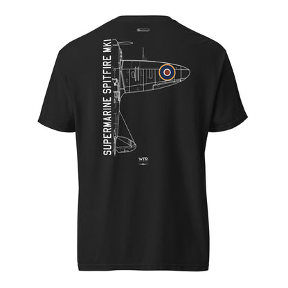 Supermarine Spitfire Mk1 Vickers Schematic Standard Black T-Shirt