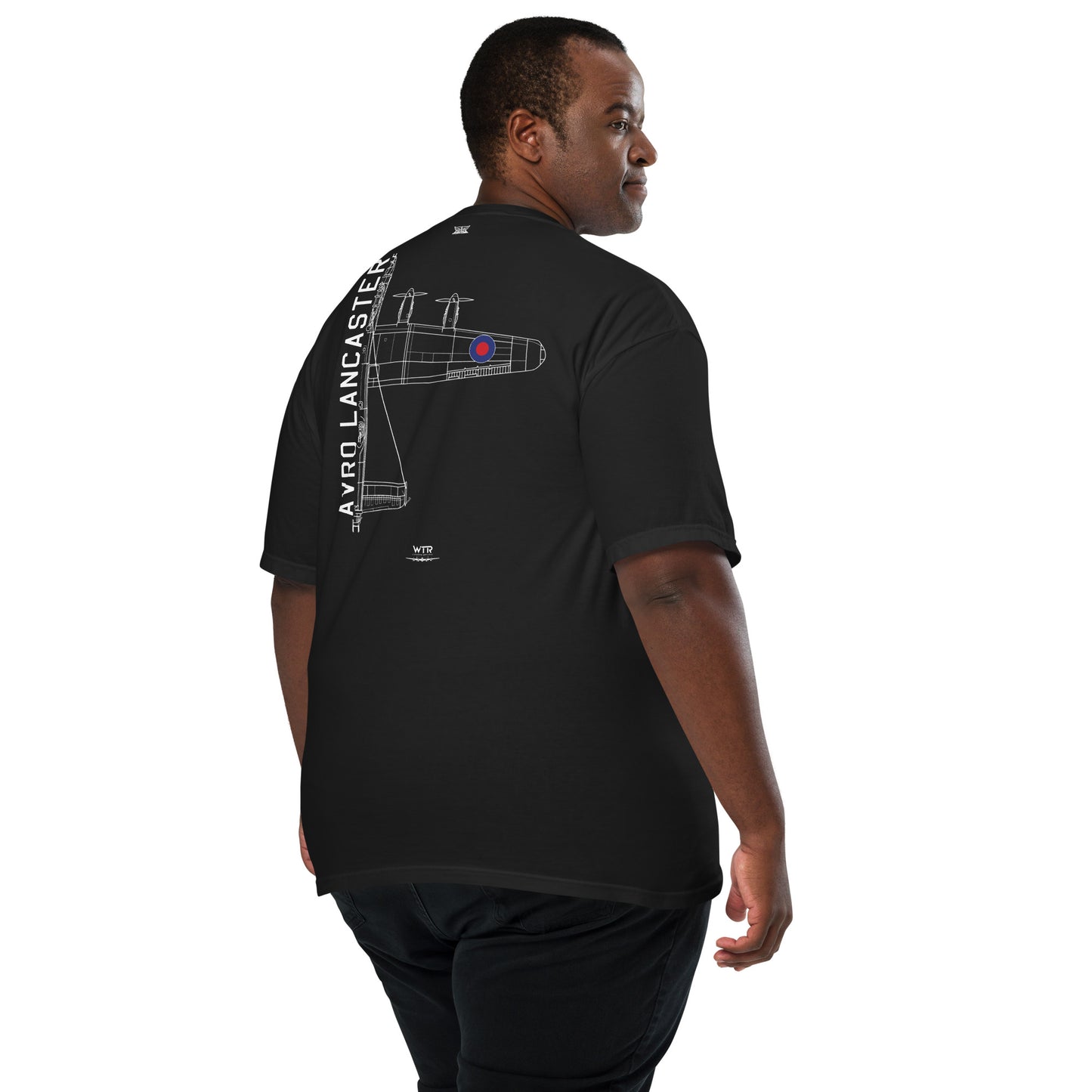 Avro Lancaster WW2 617 Squadron Dambuster Hand-Drawn Standard Black T-Shirt