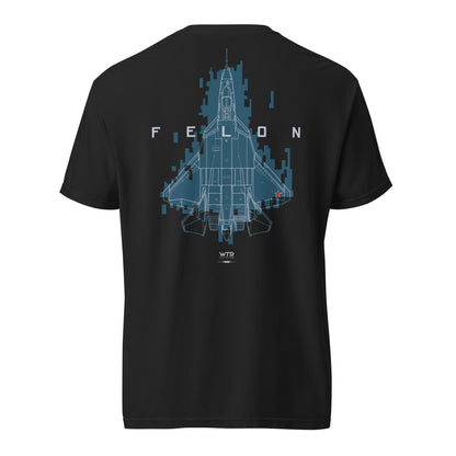 Sukhoi Su-57 T-50 Felon Camouflage Design Schematic - Standard Black T-shirt.