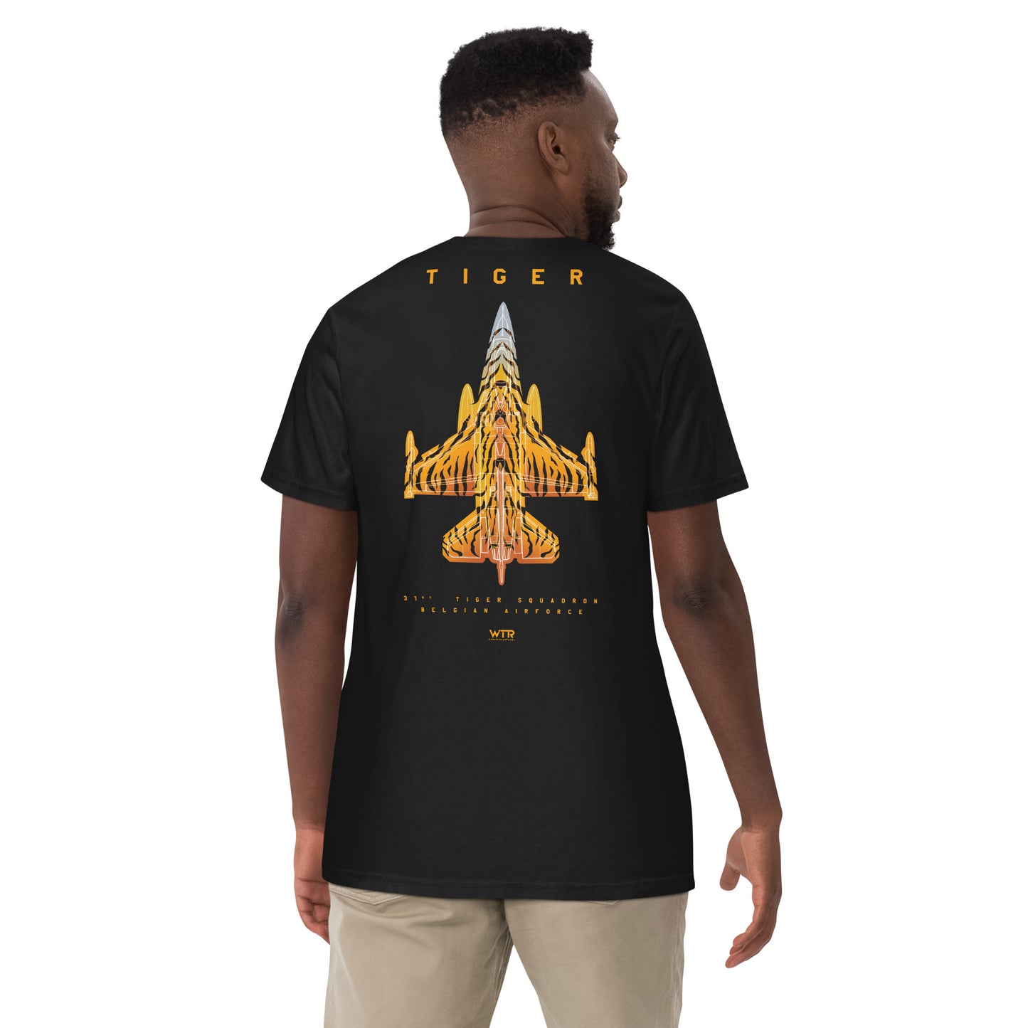 F-16 FIGHTING FALCON - BELGIAN AIR FORCE 31ST TIGER SQUADRON (SPEC 1) CAMOUFLAGE — STANDARD T-SHIRT artwork.; camouflage study