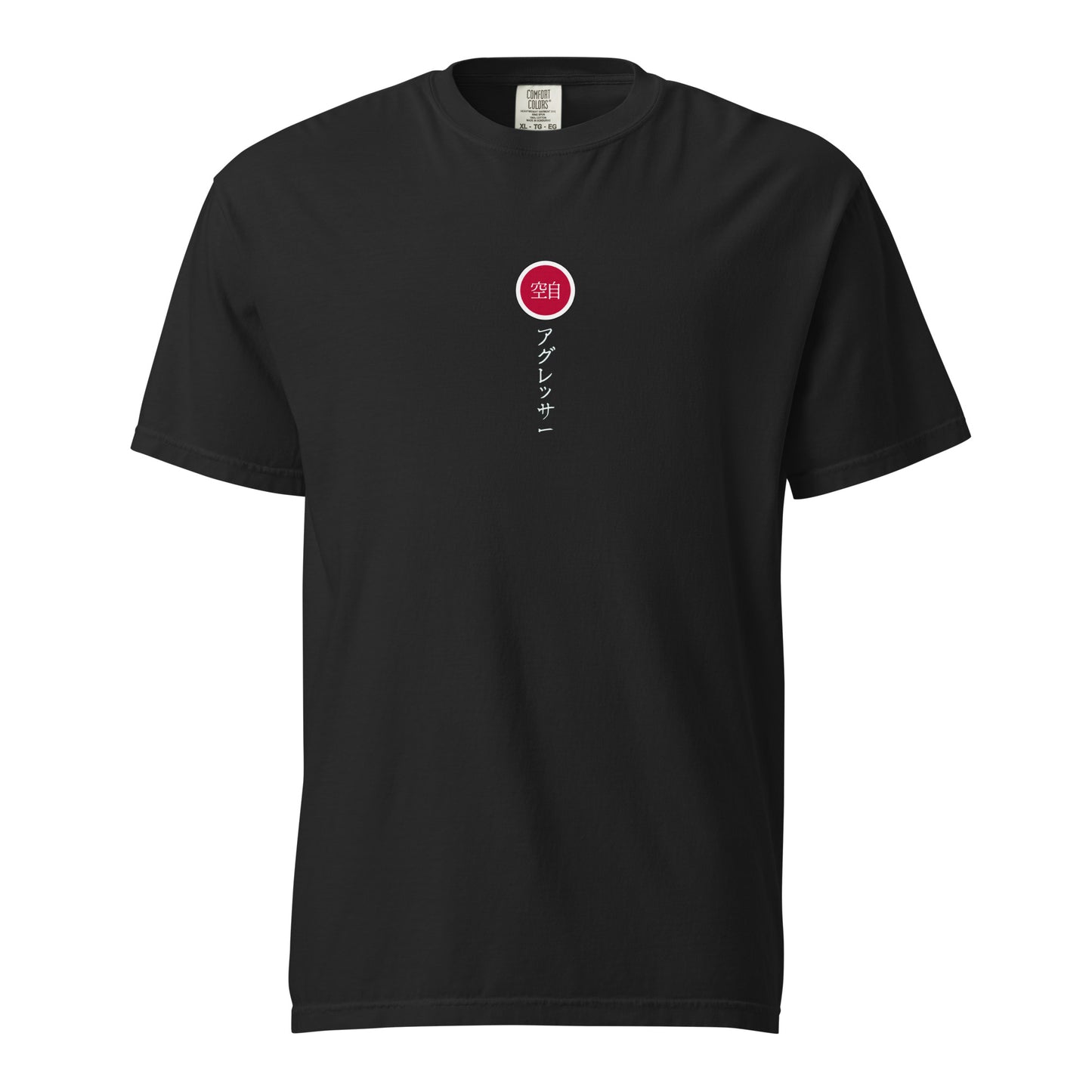 Hand-drawn schematic of the Mitsubishi F-15DJ Eagle Aggressor Minokasago Lionfish livery printed on a standard t-shirt.