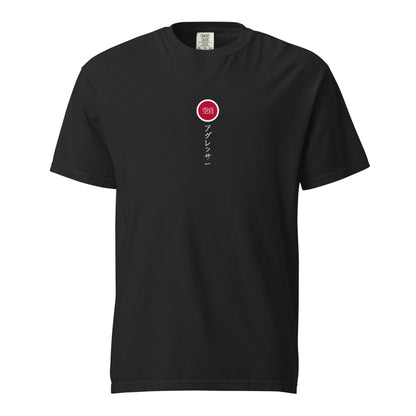 Hand-drawn schematic of the Mitsubishi F-15DJ Eagle Aggressor Minokasago Lionfish livery printed on a standard t-shirt.