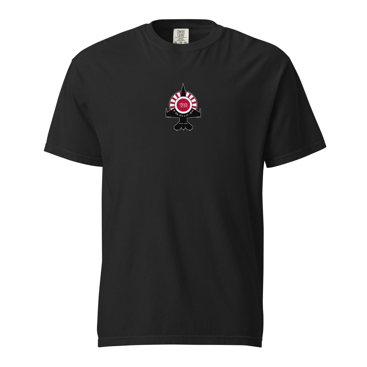 Hand-drawn schematic of the Mitsubishi F-2A Viper Zero Yatagarasu 60th Anniversary 6th Fighter Squadron on a standard t-shirt.