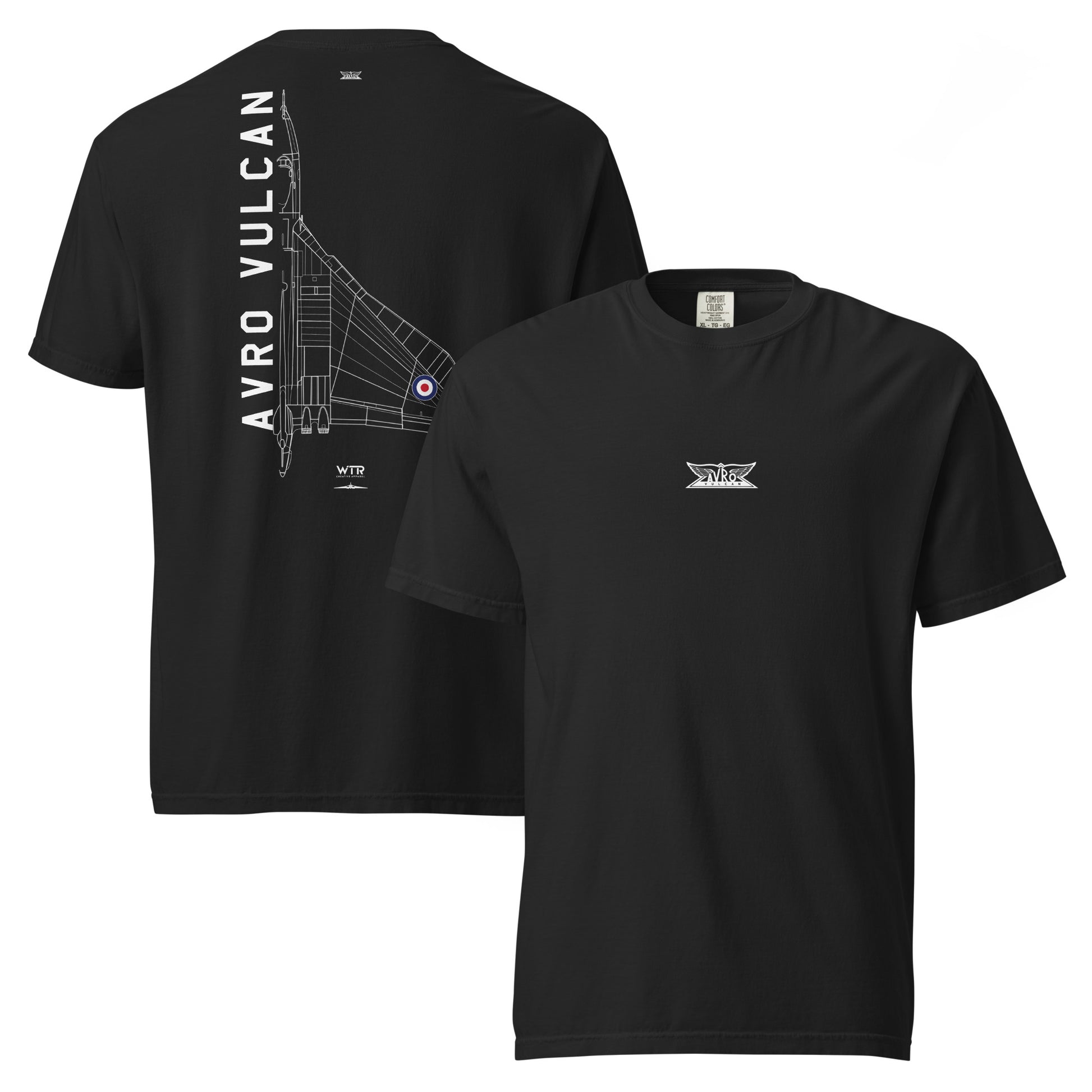 Avro Vulcan Nuclear Strategic Bomber Schematic Standard Black T-Shirt