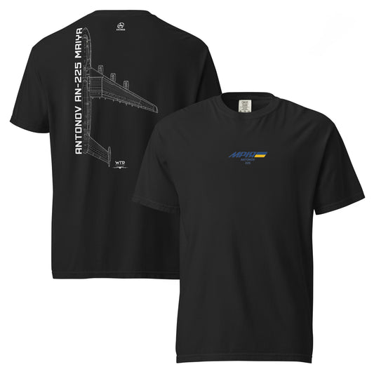 Antonov AN225 Mriya - Hand Drawn Schematic - Standard Black T-shirt