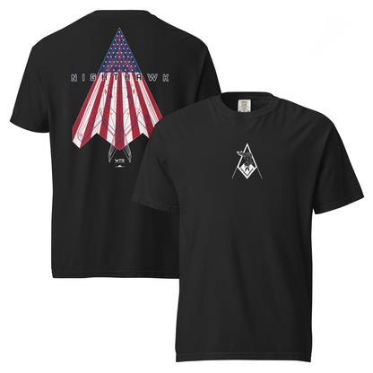 LOCKHEED MARTIN SKUNK WORKS F-117 NIGHTHAWK - 'LAST FLIGHT/ MURICA' LIVERY — STANDARD T-SHIRT artwork.; special livery