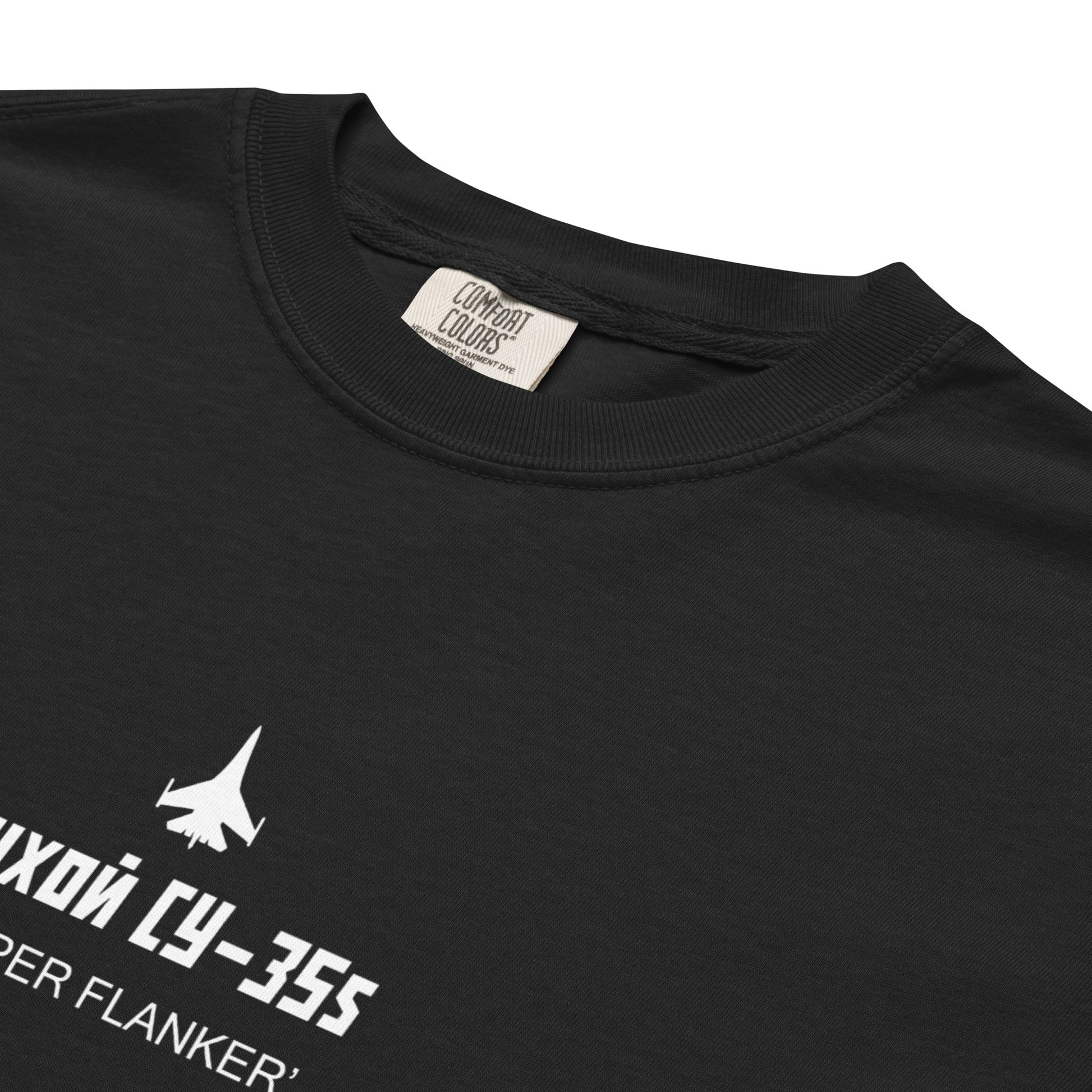 SUKHOI SU-35S SUPER FLANKER — hand-drawn artwork printed on standard T-shirt.