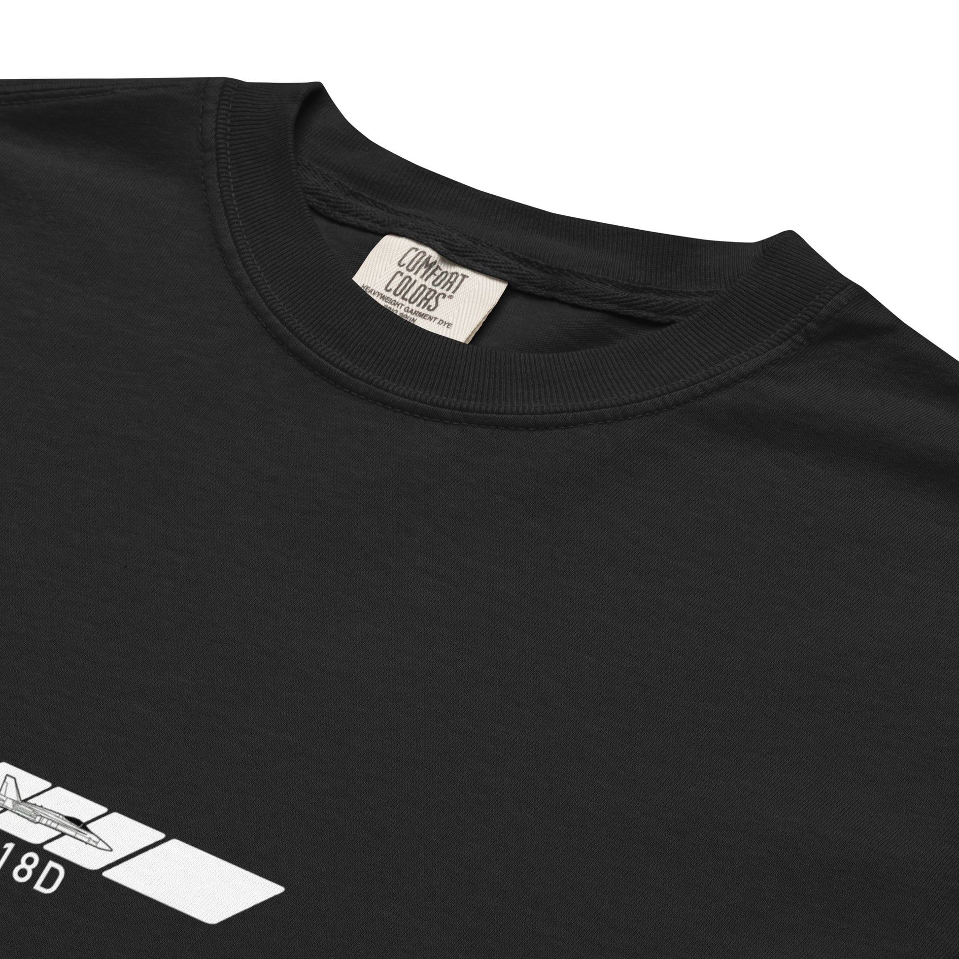 MCDONNELL DOUGLAS F/A-18D HORNET — hand-drawn schematic artwork printed on standard T-shirt.