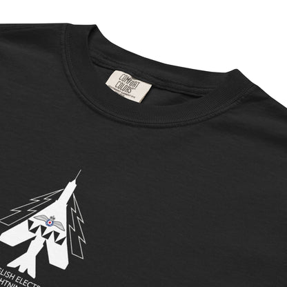 ENGLISH ELECTRIC LIGHTNING F.6 — hand-drawn interceptor artwork printed on standard T-shirt.