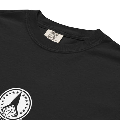 Hand-drawn schematic of the LOCKHEED MARTIN SKUNK WORKS SR-72 DARKSTAR printed on a standard T-shirt.