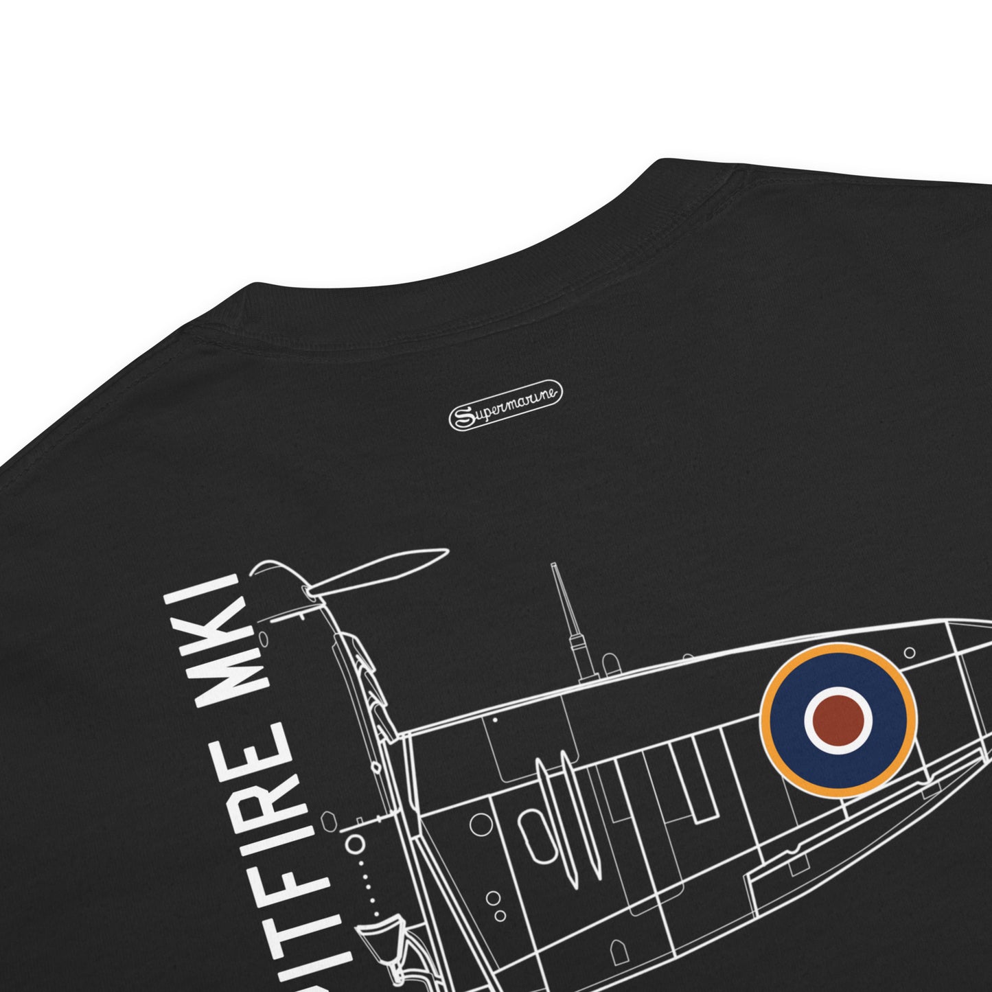 Supermarine Spitfire Mk1 Vickers Schematic Standard Black T-Shirt