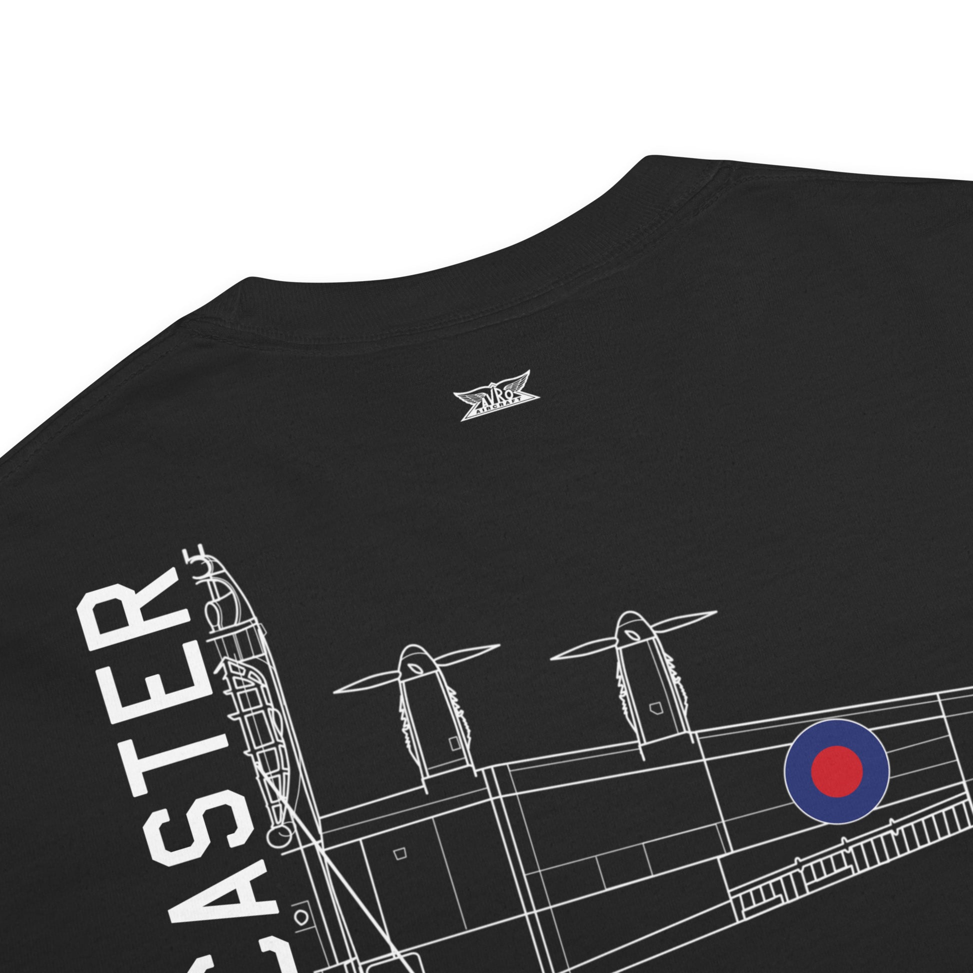 Avro Lancaster WW2 617 Squadron Dambuster Hand-Drawn Standard Black T-Shirt
