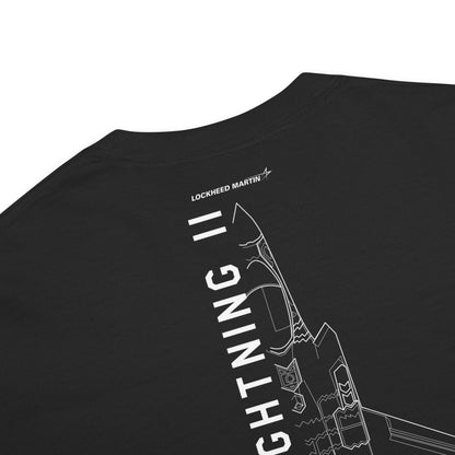 Lockheed Martin F-35C Lightning II CATOBAR Schematic Standard Black T-Shirt
