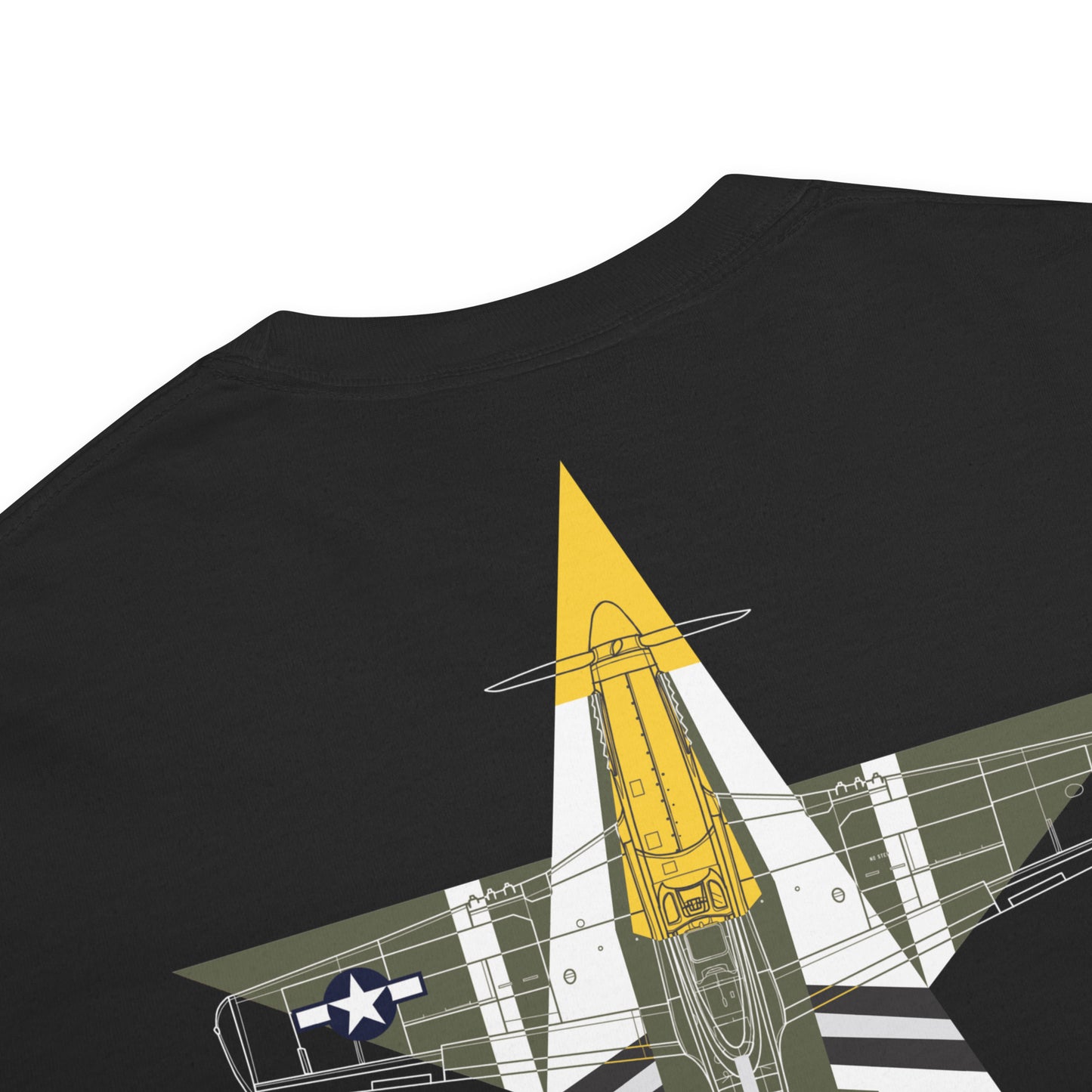 NORTH AMERICAN P-51D MUSTANG - 'FEROCIOUS FRANKIE' — 374th LIVERY EDITION - hand-drawn STANDARD T-SHIRT. artwork.; special livery