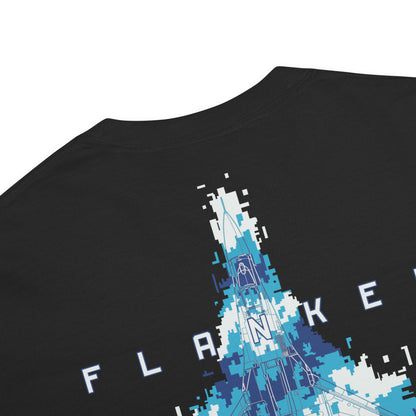 SUKHOI SU‑27 FLANKER - UKRAINIAN DIGITAL CAMOUFLAGE SPECIAL — hand-drawn artwork printed on standard T-shirt; camouflage study.