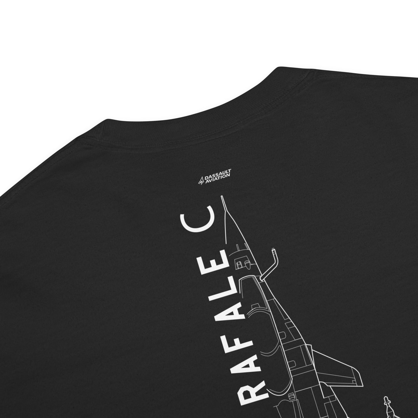 DASSAULT RAFALE C - AIR SUPREMACY — hand-drawn artwork printed on standard T-shirt; RAF.