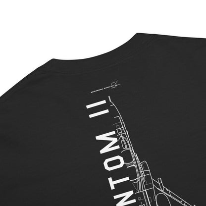 MCDONNELL DOUGLAS F‑4 PHANTOM II - CARRIER-BASED INTERCEPTOR — hand-drawn artwork printed on standard T-shirt.