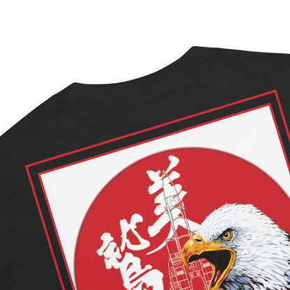 Hand-drawn schematic of the Mitsubishi F-15J Eagle 204th Tactical Fighter Squadron 2024 Churashima Air Fiesta on a standard t-shirt.