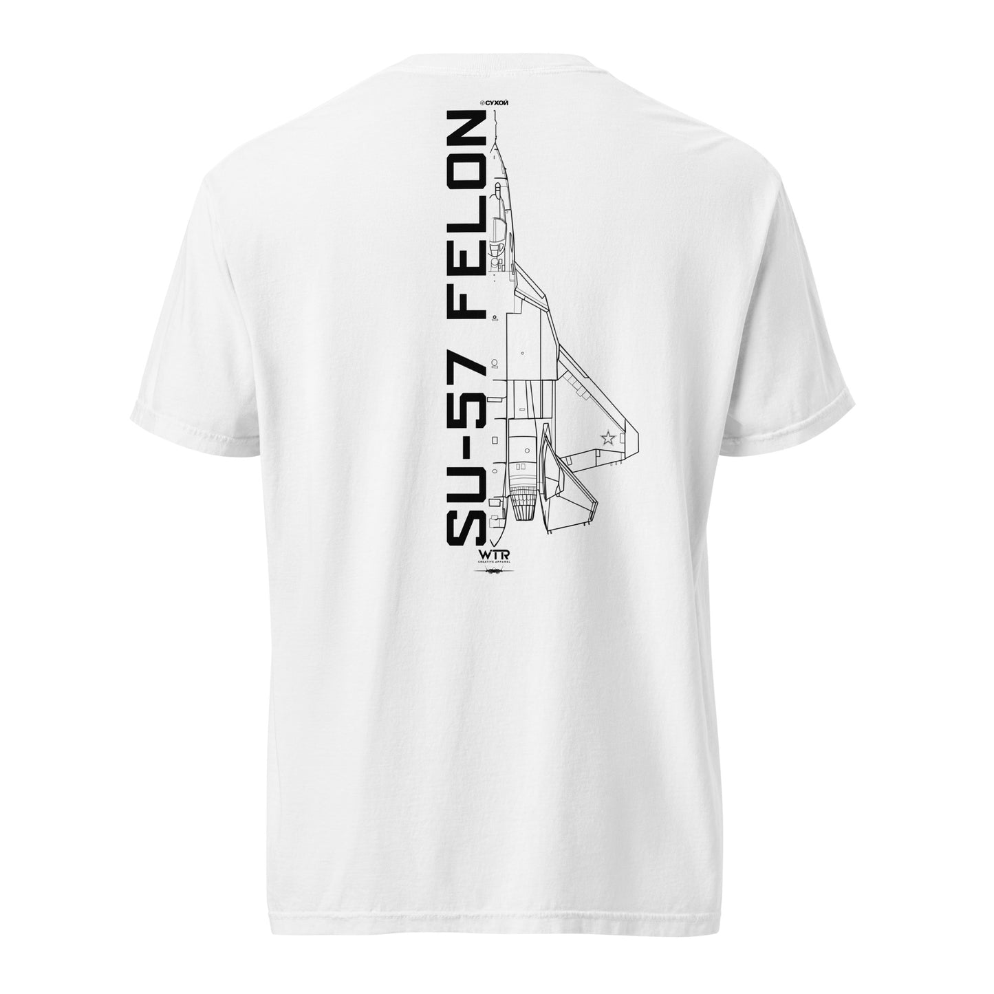 Sukhoi SU-57 T-50 Felon Russian Schematic Standard White T-Shirt