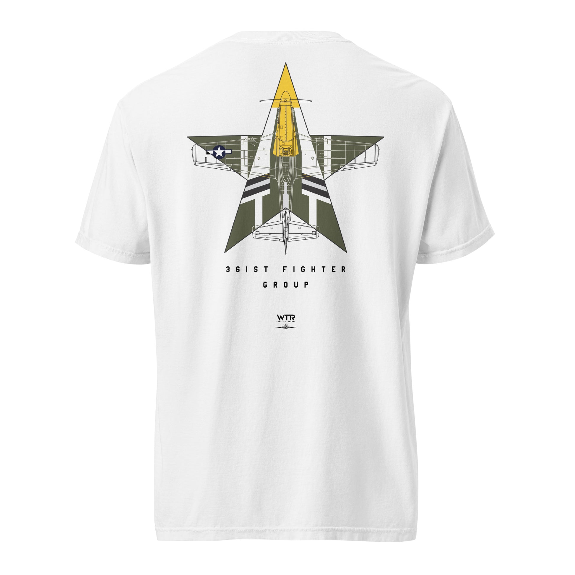 NORTH AMERICAN P-51D MUSTANG - 'FEROCIOUS FRANKIE' — 374th LIVERY EDITION - hand-drawn STANDARD T-SHIRT. artwork.; special livery
