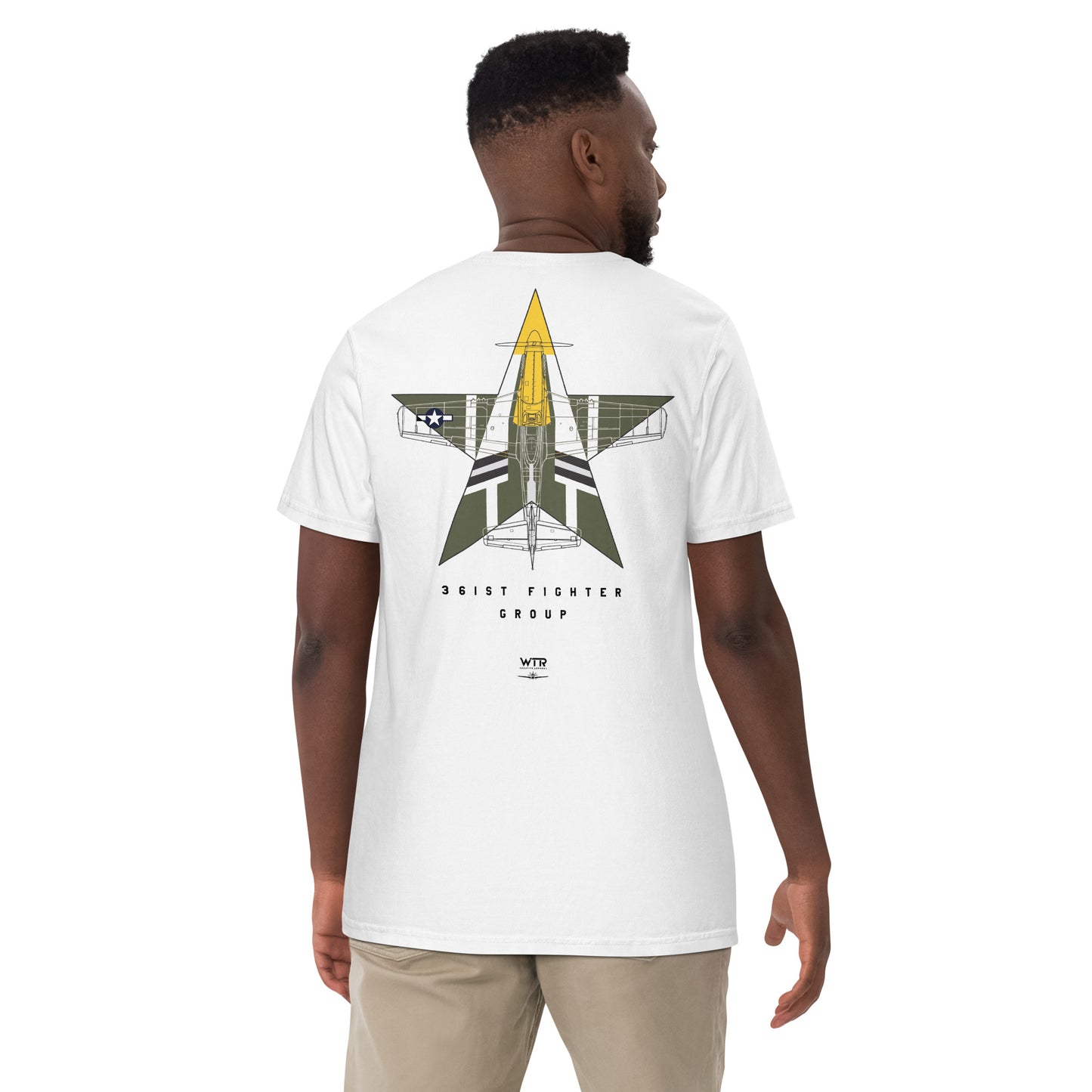 NORTH AMERICAN P-51D MUSTANG - 'FEROCIOUS FRANKIE' — 374th LIVERY EDITION - hand-drawn STANDARD T-SHIRT. artwork.; special livery