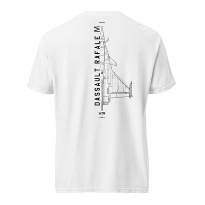DASSAULT RAFALE M (MARINE NATIONALE) - CARRIER FIGHTER — hand-drawn artwork printed on standard T-shirt; RAF.