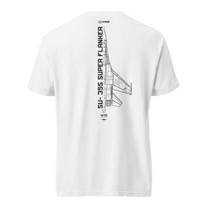 SUKHOI SU-35S SUPER FLANKER — hand-drawn artwork printed on standard T-shirt.